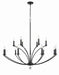 MIL-8015-BK- Mila 15-Light Chandelier in Black by Crystorama