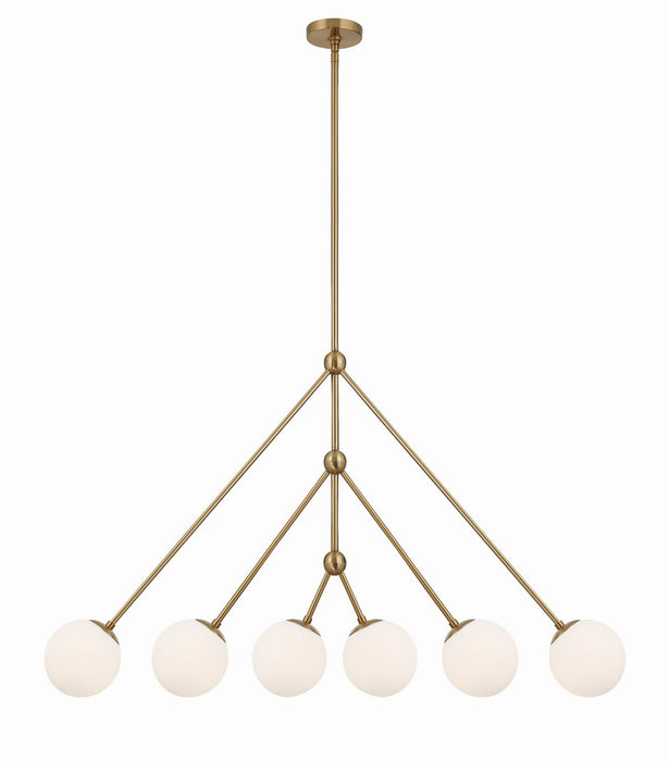 OMN-3006-AG- Omni 6-Light Chandelier in Aged Brass by Crystorama