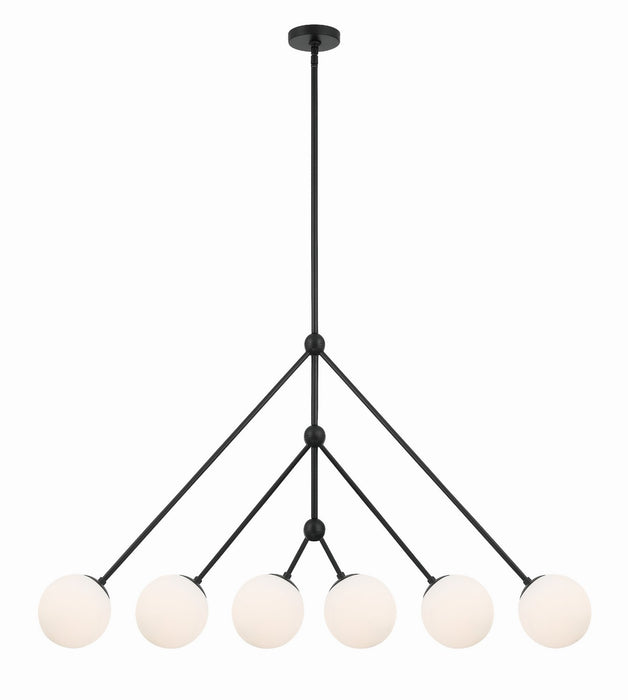 OMN-3006-MK- Omni 6-Light Chandelier in Matte Black by Crystorama