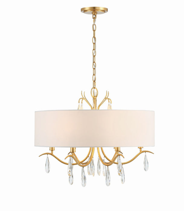 ROL-18806-GA- Rollins 6-Light Chandelier in Antique Gold by Crystorama