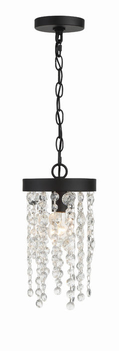 WIN-610-BF-CL-MWP- Winham 1-Light Pendant in Black Forged by Crystorama