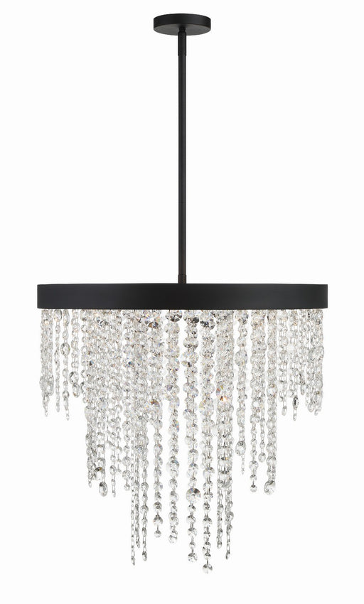 WIN-616-BF-CL-MWP- Winham 6-Light Chandelier in Black Forged by Crystorama