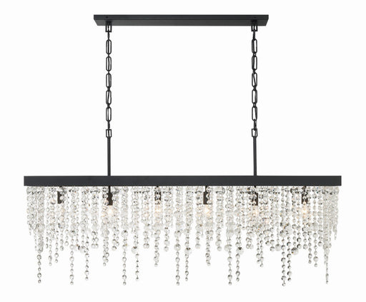 WIN-617-BF-CL-MWP- Winham 6-Light Chandelier in Black Forged by Crystorama