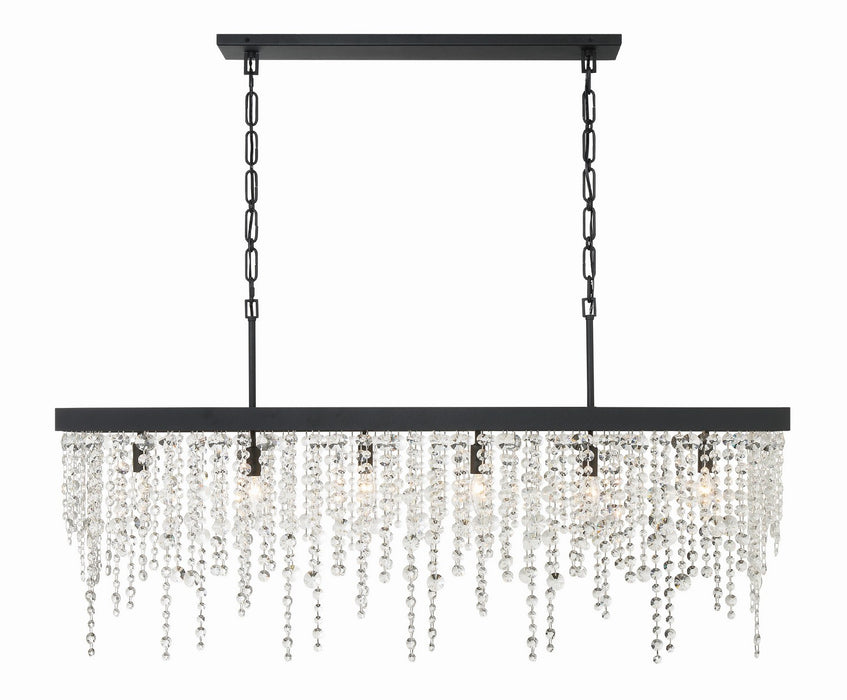 WIN-617-BF-CL-MWP- Winham 6-Light Chandelier in Black Forged by Crystorama