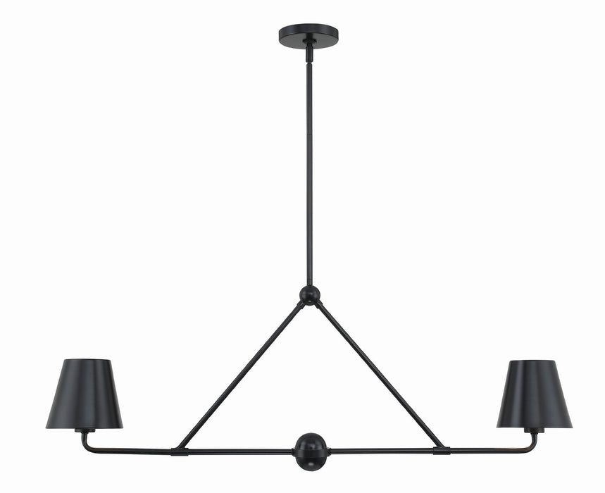 XAV-B9302-MK- Xavier 2-Light Chandelier in Matte Black by Crystorama