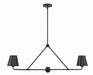 XAV-B9302-MK- Xavier 2-Light Chandelier in Matte Black by Crystorama