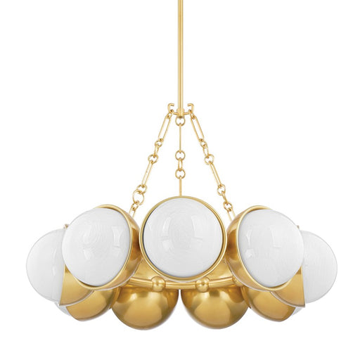 340-34-VPB- Althea 9-Light Chandelier in Vintage Polished Brass by Corbett Lighting