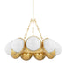 340-34-VPB- Althea 9-Light Chandelier in Vintage Polished Brass by Corbett Lighting