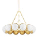 340-43-VPB- Althea 12-Light Chandelier in Vintage Polished Brass by Corbett Lighting