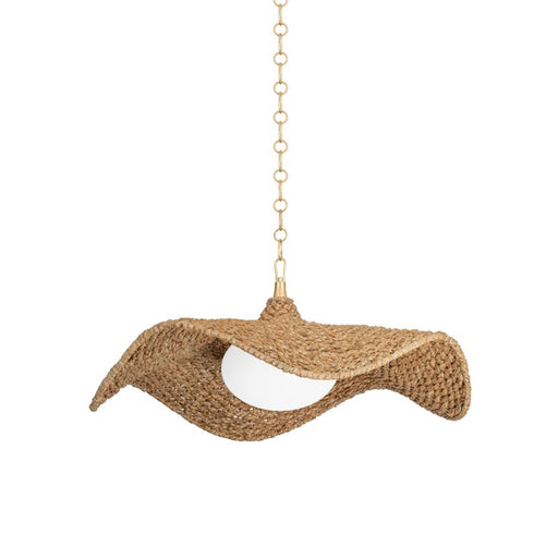 347-44-VGL- Levene 1-Light Pendant in Vintage Gold Leaf by Corbett Lighting