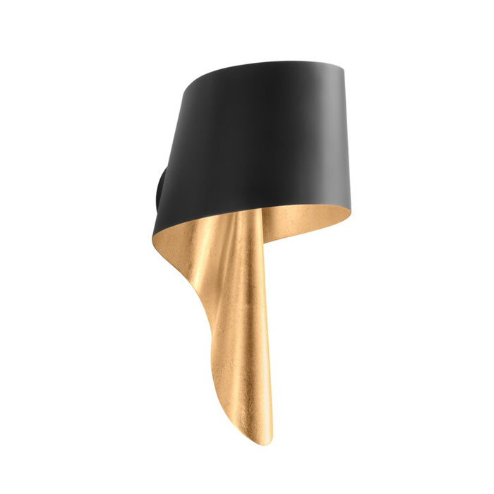 348-01-VGL/SBK- Lucia 1-Light Wall Sconce in Vintage Gold Leaf & Soft Black by Corbett Lighting