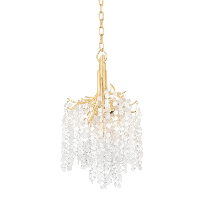 350-15-GL- Genoa 5-Light Chandelier in Gold Leaf by Corbett Lighting