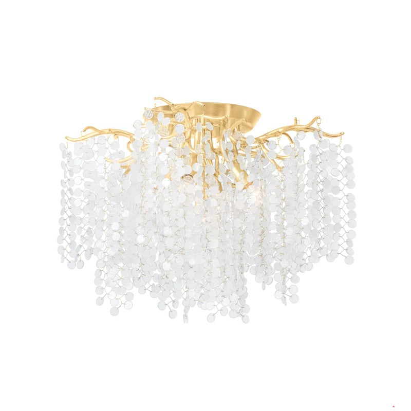 350-24-GL- Genoa 5-Light Semi-Flush Mount in Gold Leaf by Corbett Lighting