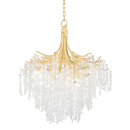 350-32-GL- Genoa 9-Light Chandelier in Gold Leaf by Corbett Lighting