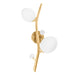 354-02-VGL- Mirielle 2-Light Wall Sconce in Vintage Gold Leaf by Corbett Lighting