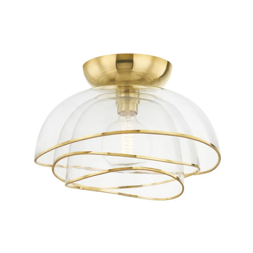 358-17-VPB- Esme 1-Light Flush Mount in Vintage Polished Brass by Corbett Lighting