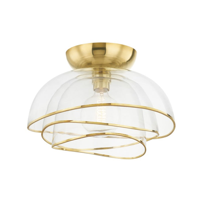 358-17-VPB- Esme 1-Light Flush Mount in Vintage Polished Brass by Corbett Lighting