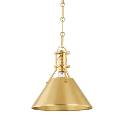 MDS951-AGB- Metal No. 2 1-Light Pendant in Aged Brass by Hudson Valley