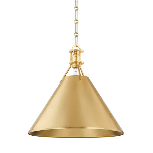 MDS952-AGB- Metal No. 2 1-Light Pendant in Aged Brass by Hudson Valley