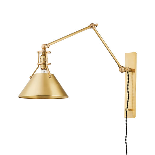 MDS953-AGB- Metal No. 2 1-Light Portable Wall Sconce in Aged Brass by Hudson Valley