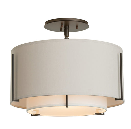 Exos Small Double Shade Semi-Flush in Dark Smoke - 126501-SKT-07-SF1099-SE1590 by Hubbardton Forge