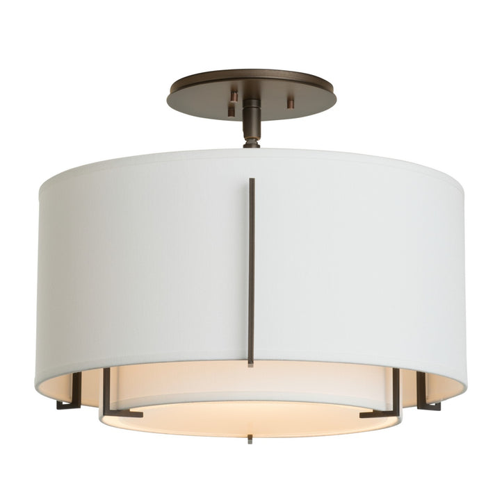 Exos Small Double Shade Semi-Flush in Dark Smoke - 126501-SKT-07-SF1099-SF1590 by Hubbardton Forge