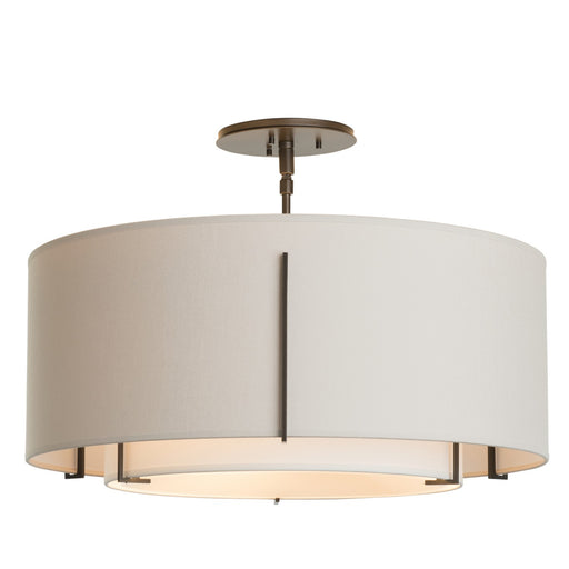 Exos Double Shade Semi-Flush in Dark Smoke - 126503-SKT-07-SF1590-SE2290 by Hubbardton Forge