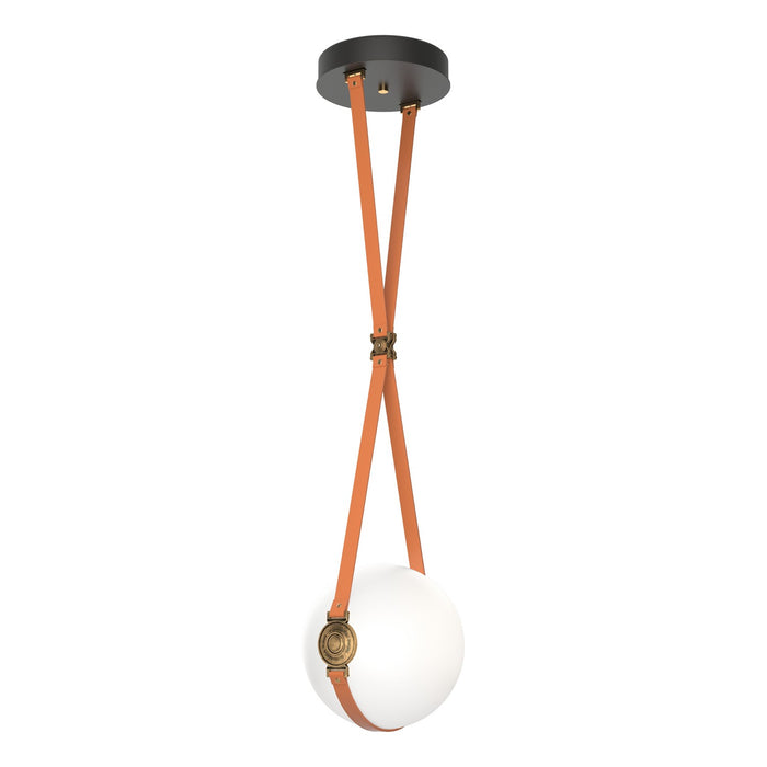 Derby Small LED Pendant in Black with Antique Brass Accent - 131040-LED-STND-10-27-LC-HF-GG0670 by Hubbardton Forge