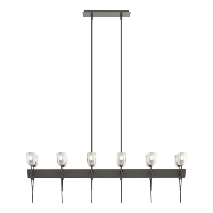 Echo 12-Light Linear Pendant in Dark Smoke - 131525-SKT-MULT-07-YC0369 by Hubbardton Forge