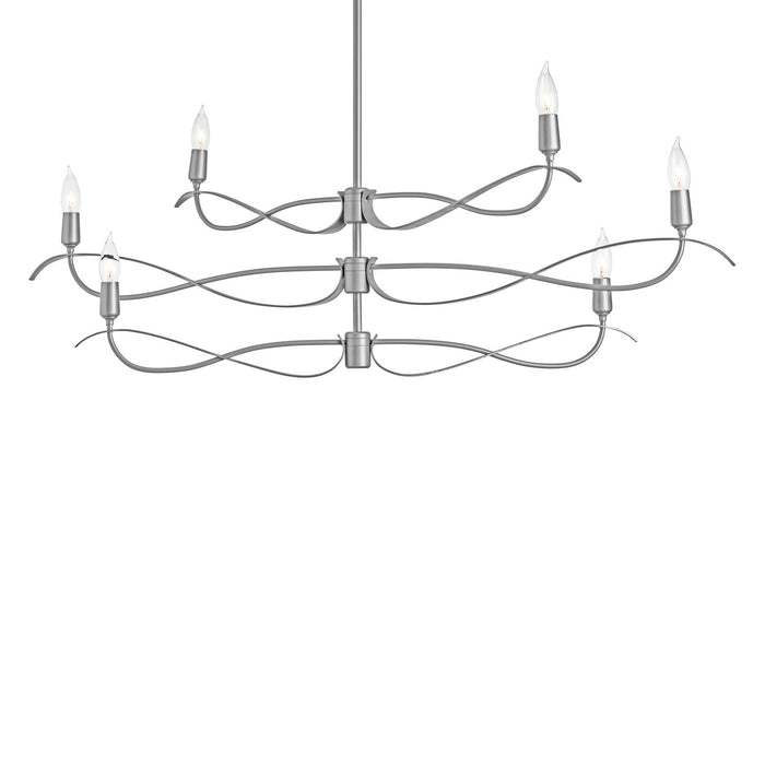 Willow 6-Light Small Chandelier in Vintage Platinum - 136350-SKT-MULT-82 by Hubbardton Forge