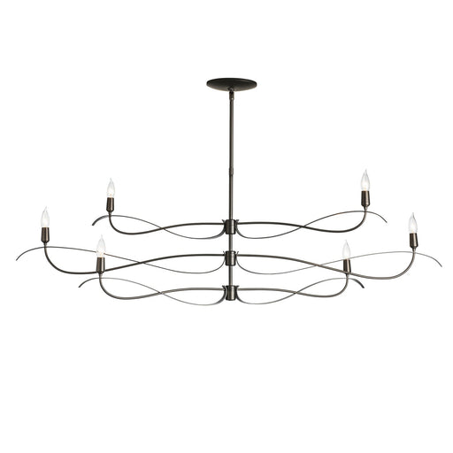 Willow 6-Light Large Chandelier in Dark Smoke - 136352-SKT-MULT-07 by Hubbardton Forge