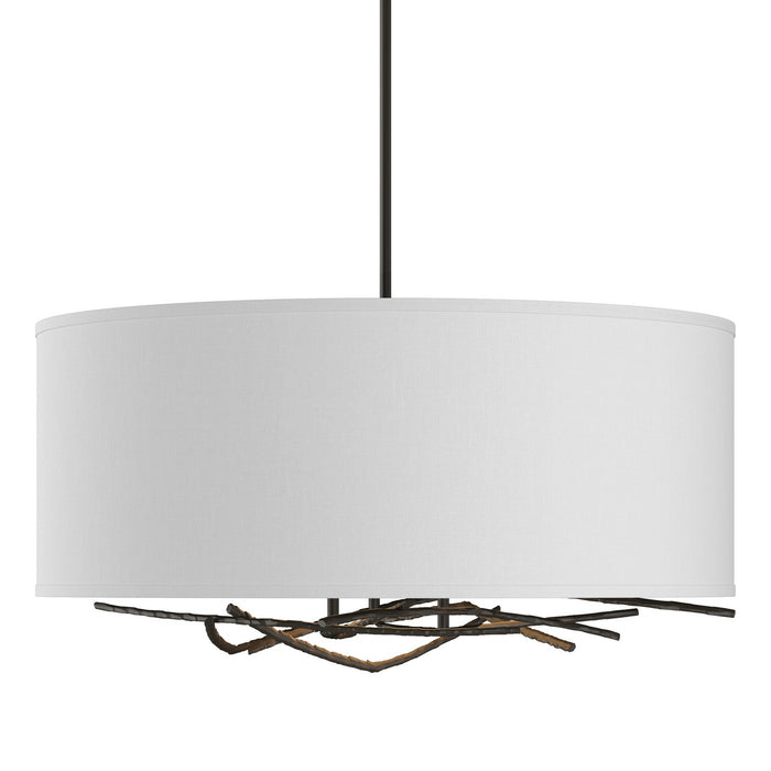 Brindille Drum Shade Pendant in Dark Smoke - 137665-SKT-MULT-07-SF2201 by Hubbardton Forge