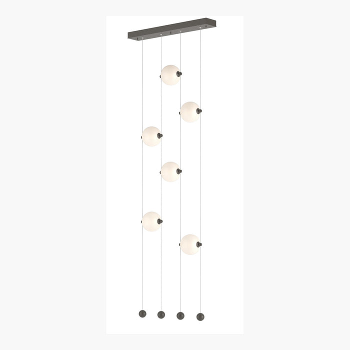 Abacus 6-Light Ceiling-to-Floor LED Pendant in Dark Smoke - 139055-LED-STND-07-GG0668 by Hubbardton Forge