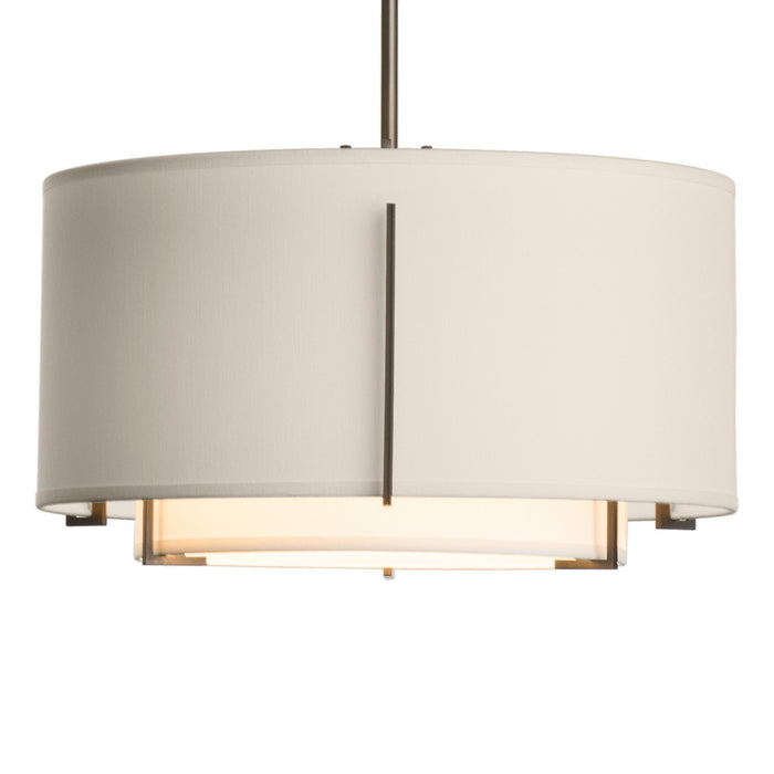 Exos Small Double Shade Pendant in Dark Smoke - 139602-SKT-MULT-07-SF1099-SE1590 by Hubbardton Forge