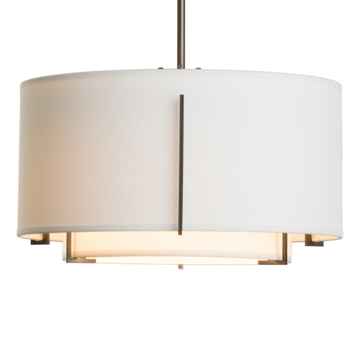 Exos Small Double Shade Pendant in Dark Smoke - 139602-SKT-MULT-07-SF1099-SF1590 by Hubbardton Forge