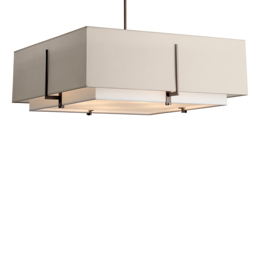 Exos Square Large Double Shade Pendant in Bronze - 139635-SKT-MULT-05-SF2012-SE2401 by Hubbardton Forge