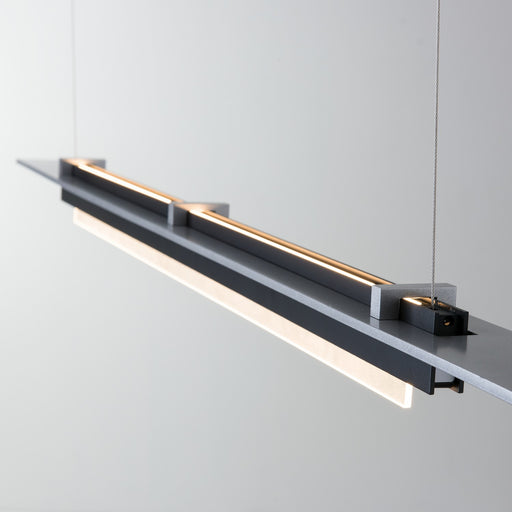 Plank LED Pendant in Black with Vintage Platinum Accent - 139920-LED-STND-10-82 by Hubbardton Forge