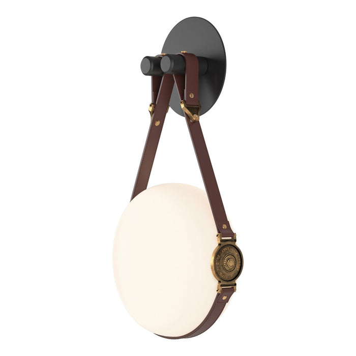 Derby LED Sconce in Black with Antique Brass Accent - 201030-LED-10-27-LB-HF-GG0672 by Hubbardton Forge