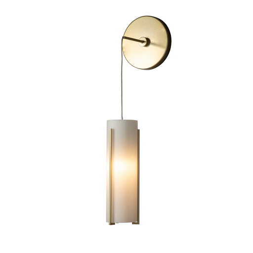 Exos Glass Mini Low Voltage Sconce in Modern Brass - 201394-SKT-86-GG0065 by Hubbardton Forge