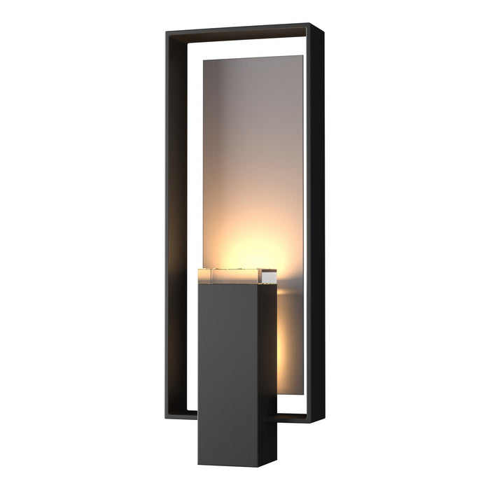 Shadow Box Large Outdoor Sconce in Coastal Black with Coastal Burnished Steel Accent - 302605-SKT-80-78-ZM0546 by Hubbardton Forge