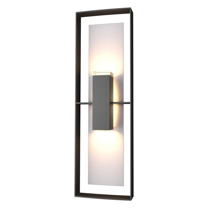 Shadow Box Tall Outdoor Sconce in Coastal Black with Coastal Burnished Steel Accent - 302607-SKT-80-78-ZM0546 by Hubbardton Forge