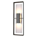 Shadow Box Tall Outdoor Sconce in Coastal Black with Coastal Burnished Steel Accent - 302607-SKT-80-78-ZM0546 by Hubbardton Forge