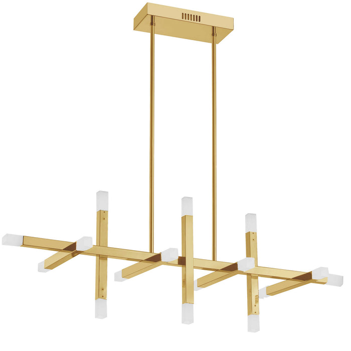 ACS-4064HC-AGB-FR- Acasia LED Chandelier in Aged Brass by Dainolite