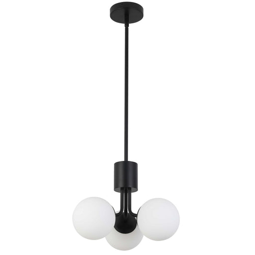 AMA-153P-MB- Amanda 3-Light Chandelier in Matte Black by Dainolite