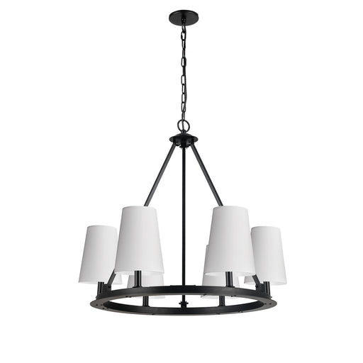 CLB-306C-MB-790- Colby 6-Light Chandelier in Matte Black by Dainolite