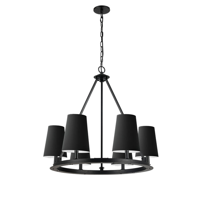 CLB-306C-MB-797- Colby 6-Light Chandelier in Matte Black by Dainolite