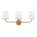 ELN-213W-AGB-WH- Eleanor 3-Light Vanity in Aged Brass by Dainolite