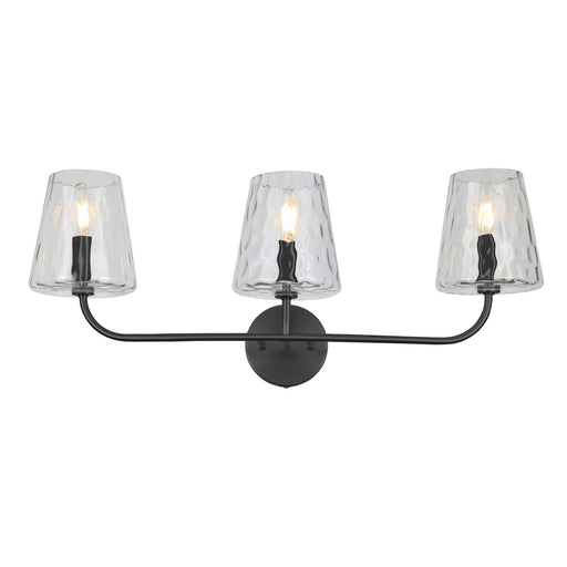 ELN-213W-MB-CLR- Eleanor 3-Light Vanity in Matte Black by Dainolite