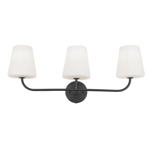 ELN-213W-MB-WH- Eleanor 3-Light Vanity in Matte Black by Dainolite