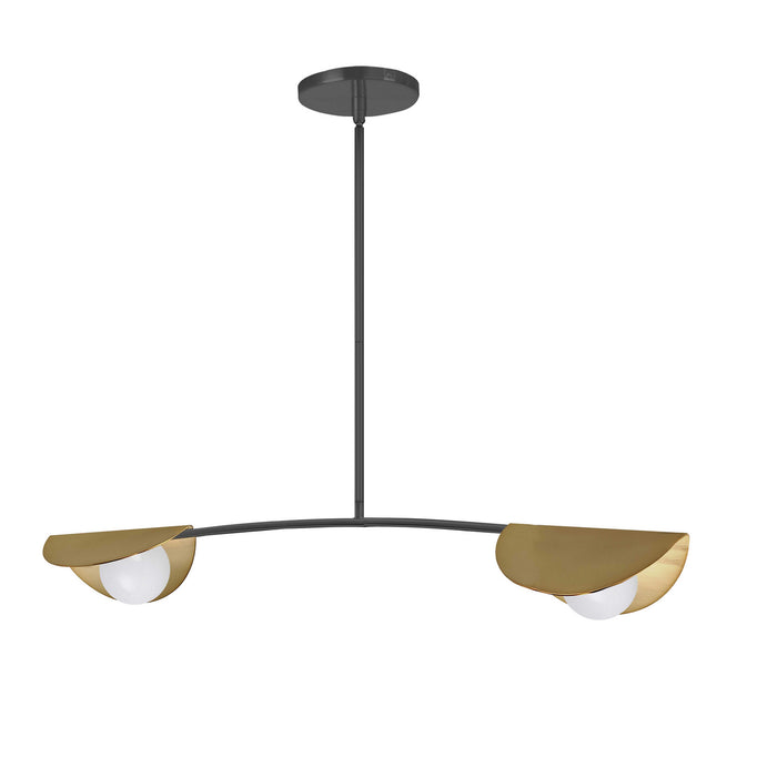 EMM-342HP-MB-AGB- Emma 2-Light Pendant in Matte Black by Dainolite